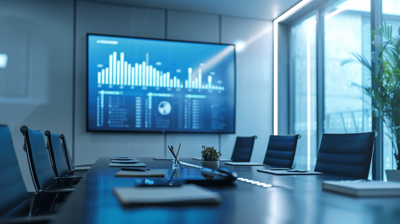 שולחן ישיבות עם נתוני CRM