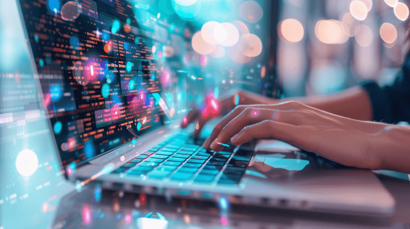 מקלדת מחשב עם קוד צבעוני